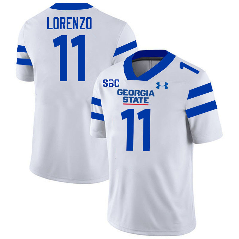 Georgia State Panthers #11 Christian Lorenzo College Football Jerseys Stitched-White